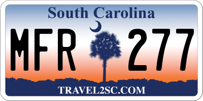 SC license plate MFR277