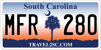 SC license plate MFR280