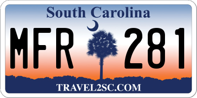 SC license plate MFR281