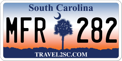 SC license plate MFR282