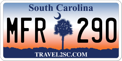 SC license plate MFR290
