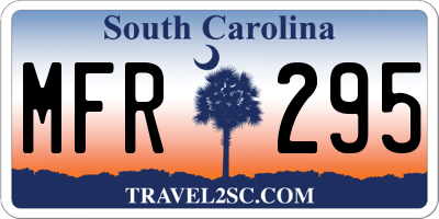 SC license plate MFR295