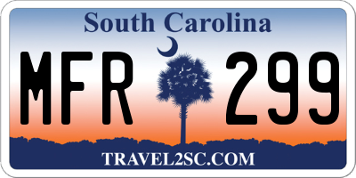 SC license plate MFR299