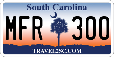 SC license plate MFR300