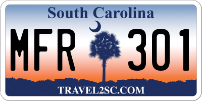 SC license plate MFR301
