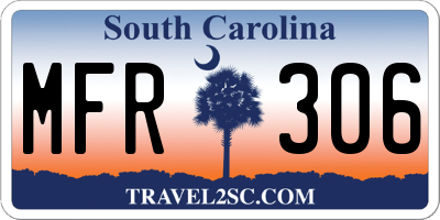 SC license plate MFR306