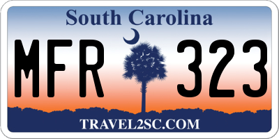 SC license plate MFR323
