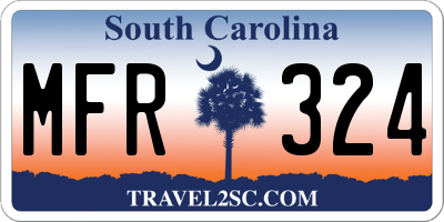 SC license plate MFR324