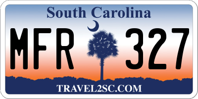 SC license plate MFR327