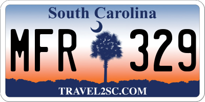 SC license plate MFR329