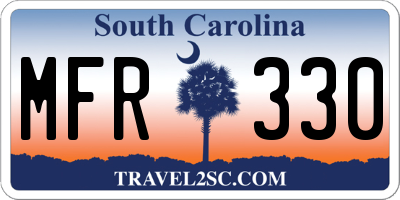 SC license plate MFR330