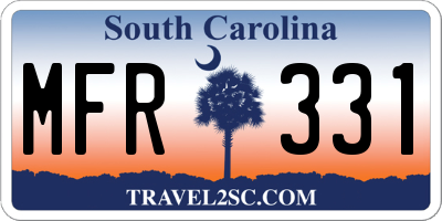 SC license plate MFR331