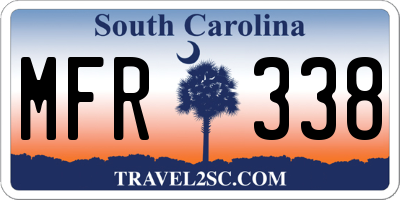 SC license plate MFR338