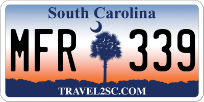 SC license plate MFR339