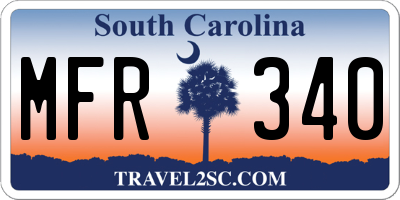 SC license plate MFR340