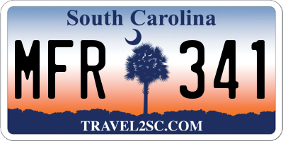 SC license plate MFR341