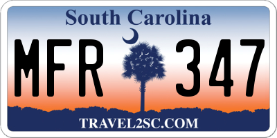 SC license plate MFR347