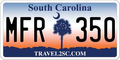 SC license plate MFR350