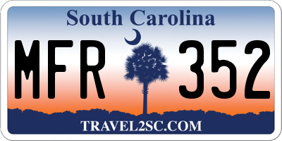 SC license plate MFR352