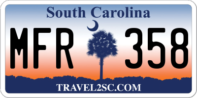 SC license plate MFR358