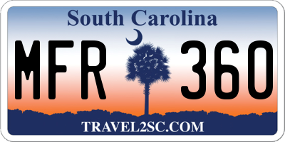 SC license plate MFR360