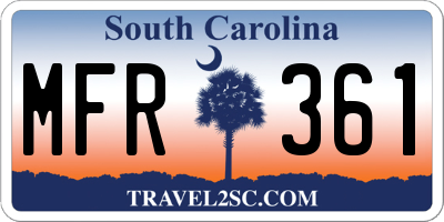 SC license plate MFR361