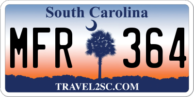 SC license plate MFR364