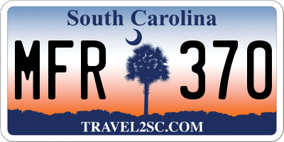 SC license plate MFR370
