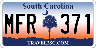 SC license plate MFR371