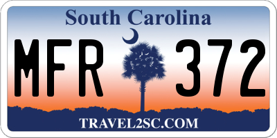 SC license plate MFR372