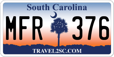 SC license plate MFR376
