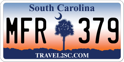 SC license plate MFR379