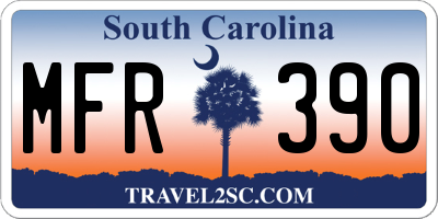 SC license plate MFR390