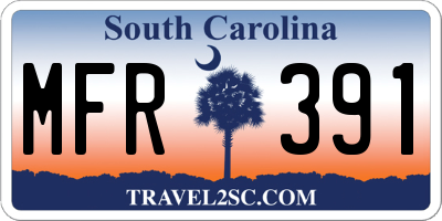 SC license plate MFR391