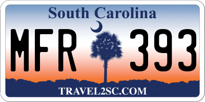 SC license plate MFR393