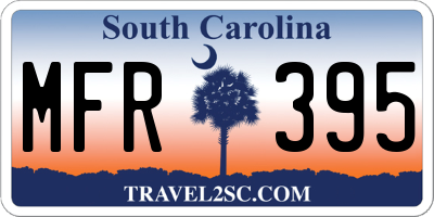 SC license plate MFR395