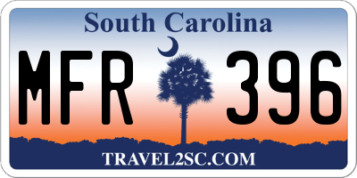 SC license plate MFR396
