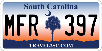 SC license plate MFR397
