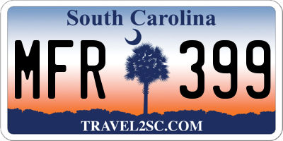 SC license plate MFR399