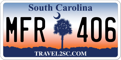 SC license plate MFR406