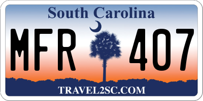 SC license plate MFR407