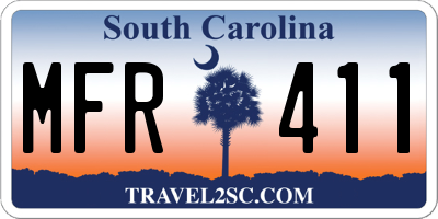SC license plate MFR411
