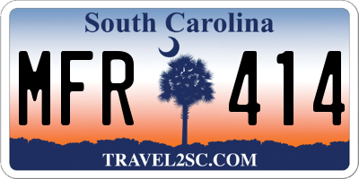 SC license plate MFR414