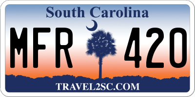SC license plate MFR420