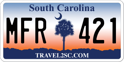 SC license plate MFR421