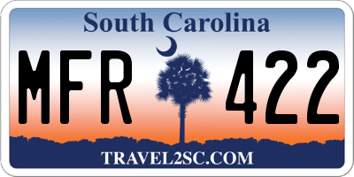 SC license plate MFR422