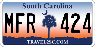 SC license plate MFR424