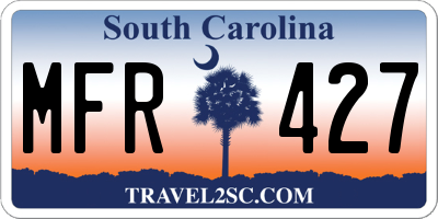 SC license plate MFR427