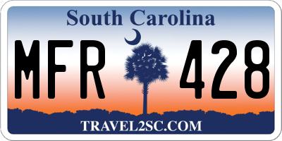 SC license plate MFR428