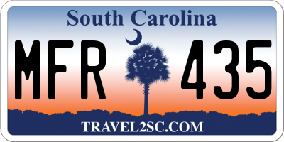 SC license plate MFR435